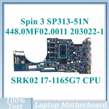 448.0MF02.0011 Su SRK02 I7-1165G7 CPU Mainboard 203022-1 Acer Nugara 3 SP313-51N Nešiojamojo kompiuterio motininė Plokštė, RAM 16GB 100%Patikrintas Geras