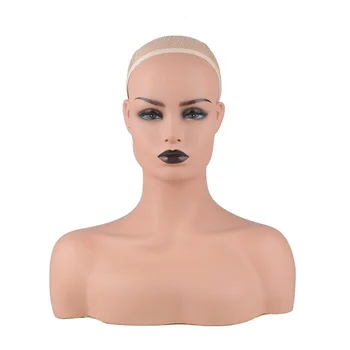 Mados Moterų PVC Manekeno Galva, Krūtinė Su Peties Parduoti Už Plaukų Perukas Papuošalai Šaliką Ir Kepurę Ekranas