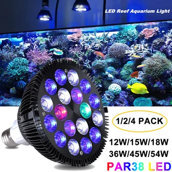 1/2/3/ Pak Akvariumas LED Lemputė PAR38 VIETOJE Lemputės 12W-54W LED Akvariumo Apšvietimo Lemputė Visą Spektrą Už Žuvų Bakas