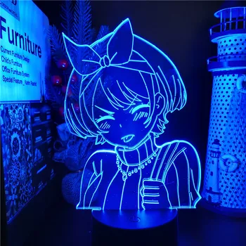 Išsinuomoti Draugei Sarashina Ruka 3D Lempos Anime Led Nakties Šviesos Vaikams, Miegamojo Puošimas naktinė lempa Manga Lamparas Gimtadienio Dovana