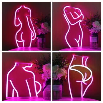 Didmeninė Įvairių Stilių LED Neon Naktį Žibintai Gimtadienio, Valentino Dienos Dovanos Vestuves Sienos Kabo Atmosfera Lempos