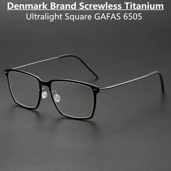 Danija Prekės Titano Recepto Akiniai 6505 Vyrų Kvadratinių Ultralight Be Akinių Rėmeliai Moterų Trumparegystė Optinių Akinių
