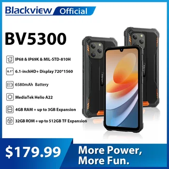 Blackview BV5300 Tvirtas Telefonas, 4GB 32GB Išmanųjį telefoną IP68 Vandeniui Android 12 Mobilųjį Telefoną ArcSoft Kameros 6580mAh 4G mobilusis telefonas