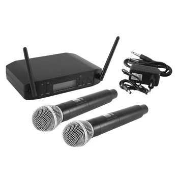 GLXD4 Bevielis Mikrofonas 2 Kanalų UHF Profesionalių rankinių Mic Etape Šalis Karaoke Bažnyčios Susirinkime ES Plug