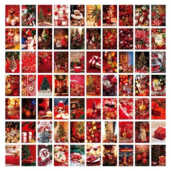 70 Vnt Kalėdų Sienų Koliažas Rinkinys, Kalėdų Nuotraukos Sienos Kalėdų Meno Plakatai Šalies Kalėdų Kortelė Kambarį Sienų Dekoras