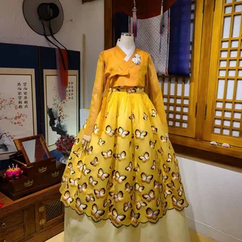 Korėjos Liaudies Kostiumas Nuotaka Vestuvių Ceremonija Taurę Hanbok Vestuvių Suknelė 