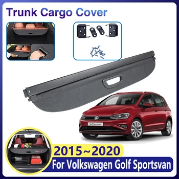 Automobilio bagažo skyriaus Uždanga VW Volkswagen Golf Sportsvan Priedai 2015~2020 Bagažo Saugykla Galiniai Įkrovos Dėklą Apima Ištraukiama Atspalvis