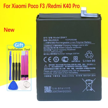 NAUJAS BM4Y Baterija Xiaomi Poco F3 /Redmi K40 Pro Išmanusis telefonas/Smart Mobilųjį Telefoną +Sekimo Numerį