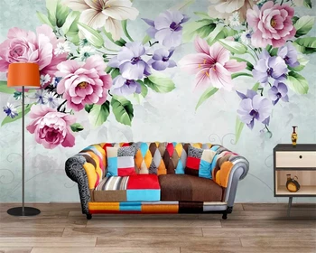 Beibehang Užsakymą tapetai ranka-dažytos rožių gėlių retro kambarį, TV foną, sienos, namo apdailos 3d tapetai, fone,