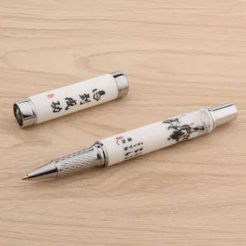 Aukštos kokybės Mėlynos ir Baltos spalvos Porceliano Su Arklio sėkmės Kinų Tapybos Roller ball Pen parašas rašalo rašiklis Prekes
