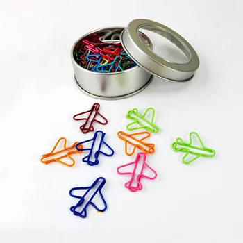 plokštumos sąvaržėlės lėktuvo formos popieriaus įrašai, dekoratyvinės planuotojas metalo paperclips mielas klipas daug spalvų maišyti