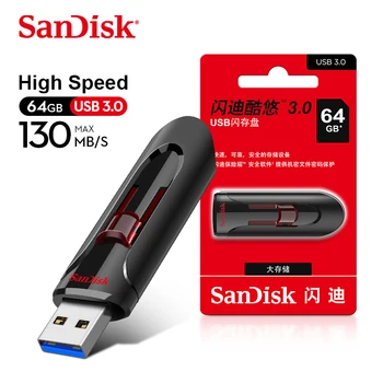 100% SanDisk CZ600 USB 3.0 Flash Drive Pendrive 128GB 64GB 32GB Stumti ir traukti, pen drive, memory stick Saugojimo Įrenginį 