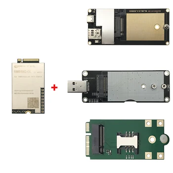 Naujas Quectel RM510Q-GL 5G NR sub-6GHz mmWave modulis M. 2 MIMO RM510QGLAA-M20-SGASA Su MINI PCIe, USB C Tipo adapteris