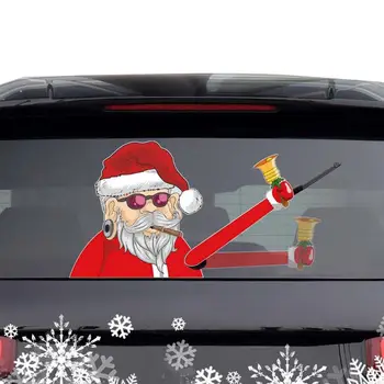 Santa Claus Automobilio Lipdukas Nuimamas Galinis prekinis, galinis Stiklo Valytuvas Magija Lipdukas Asmeninę Santa Claus 3D Lipdukai Apdaila