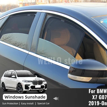 BMW X7 G07 2019-2023 Magnetinio Automobilių skėtį nuo saulės Skydas Priekinis Stiklas Rėmas Užuolaidų Galiniai Kūdikių Šoninio Lango Saulė Pavėsyje Skydelis
