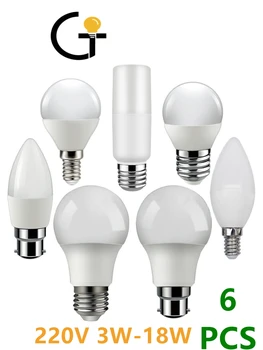 LED lempa Vietoje žvakė, lempa GU1O MR16 C37 3W 220V-18W Šilta balta šviesa, namų apšvietimas, biurų apšvietimo pakeisti 50W halogeninė lempa