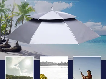 Dvigubo Sluoksnio Vėjo, UV Apsauga, Sulankstomas Galvos Skėtis Žvejybos Skėtis Skrybėlę galvos Apdangalai, Skėtis nuo Saulės skėtį nuo saulės Skrybėlę