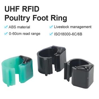 100vnt 860-960Mhz UHF RFID Paukščių Kojos Žiedas ABS Medžiagos, Ančių, Žąsų Žiedas Žymeklį Ūkio Gyvulininkystė