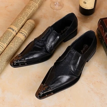 2018 odos pažymėjo tne geležies retro vyriški batai juodos ašutų jaunimo tendencija atsitiktinis batų mados pokylių office Oksfordo bateliai