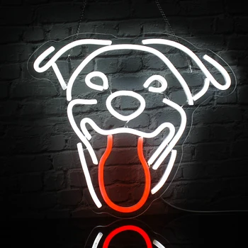 Šuo Neoninis Ženklas Sienų Dekoras Mielas Šuniukas LED Neon Šuo Naktį Šviesos USB Frenchie Dovanos Pet Shop Verslo Pasirašyti Vaikai Kambario Dekoro Neon