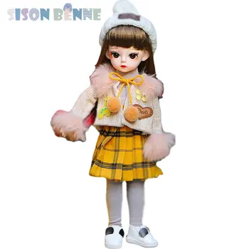 SISON BENNE 1/6 BJD Doll Žaislas 12 colių Mergina Lėlės su Perukai Drabužiai, Avalynė, Veido Makiažas, Pilnas Komplektas