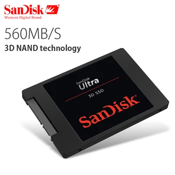 SanDisk SSD (Solid State Disk Ultra 3D Vidaus 250GB 1 tb 2tb SATA III HDD kietas Diskas 500gb 560MB/s Nešiojamojo KOMPIUTERIO Darbalaukį