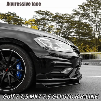 Priekinės Lūpos Bamperis Pusėje Splitter Canrds Užsakymą Kūno Rinkinys, Skirtas VW Golf 7 7.5 MK7 7.5 GTI GRNT R R-LINE 2014-2019 Blizgaus Juodo Kūno Rinkiniai