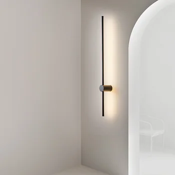 Minimalizmas LED Sienos Lempos Ilgiau Modernių Namų Miegamojo Puošimas Naktiniai Skaitymo Šviesos Laiptai Fone Juodos Vonios Veidrodžiai Sconce