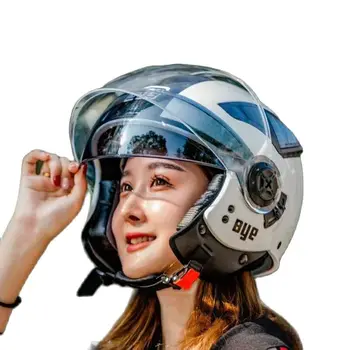 Motociklo Šalmas Pusę Veido ABS Motociklą, Elektros Saugos Dvigubo Objektyvo Helme Casque Moterims/Vyrams Kasko Moto CE