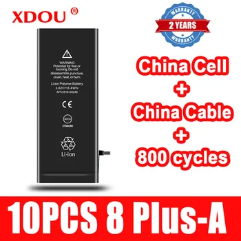 10vnt XDOU Bateriją, Skirta IPhone 8Plus 8 Plius 2691mAh Pakeitimo Bateria Kinija Ląstelių Kabelis 800 Kartų Ciklų 2023 8Plus-A