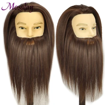 Vyrų Manekeno Galva Su 100% Sintetinių Plaukų, Dėl Praktikos, Kirpykla, Kosmetologijos Mokymo Lėlės Galvą Už Plaukų Stilius