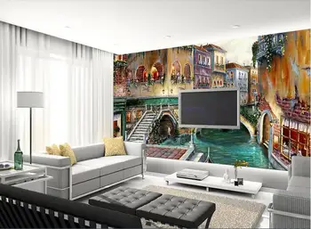 3d tapetai pasirinktinius nuotraukų neaustinių freskos siena lipdukas Vandens Venecijos tapybos 3d kambario sienos freskomis tapetai