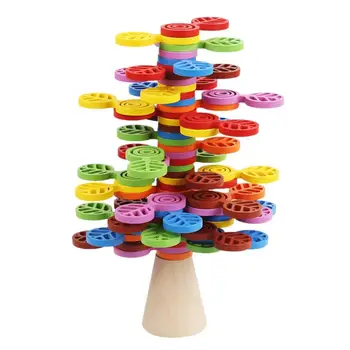Mediniai Krovimas Žaislai, Mediniai Didina Blokai Žaislų Medis, Skatinti Kūrybinę & Vaizduotės Žaisti Kaupimas Blokai Valandų Įdomus Vaikams
