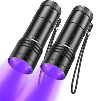 C2 2 Pak 12LED UV Žibintuvėlis EDC LED Juodos Šviesos Žibintai su 395 nm Juodos Šviesos dėl Augintinio Šlapimo ir Namo Dėmes Aptikti