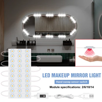 LED Makiažas Stalai Veidrodis Lempos USB Vonios kambarys tualetinis staliukas, Lempa, Miegamojo Apdailos viso Kūno Veidrodžiai Tuštybės LED Naktį Žibintai