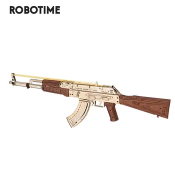 Robotime Rokr Automatinis Šautuvas AK-47 Šautuvu Blokai Modelis Buliding Rinkinys Žaislai, Dovanos Vaikams, Vaikų Berniukų Gimtadienio Dovana - LQ901