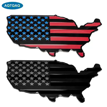 AQTQAQ 1 VNT Mados JAV Juodos Vėliavos Žemėlapis Auto Sparnas Emblema 3D Ženklelis su Stipriais Klijais, Tinka Automobilių, Sunkvežimių Nešiojamas Sienos, Nauja