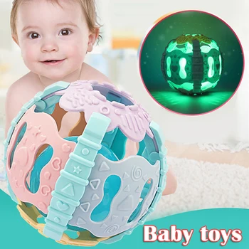 Kūdikio Barškutis Kamuolys Muiti-spalvos Minkštas Teether Bell Žaislai Kramtyti Žindukas Lengvas Sensoriniai Kamuoliai Kūdikių Naujagimių N