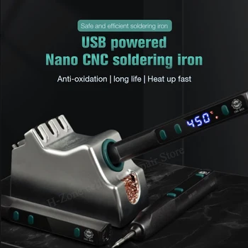 DES 68TE Nano CNC Elektros lituoklio USB Anti-static Pažangios Šildymo ir Miega Pastovi Temperatūra, Suvirinimo Įrankis