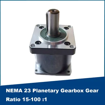 NEMA 23 Planetinis Reduktorius, skirtas Nema 23 Stepper Motorinių Veleno skersmuo yra 6.35 mm arba 8mm Max 40N.m (5555oz-in) Pavaros Santykis 15-100 :1