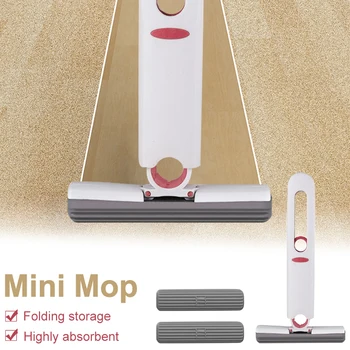 Nešiojamų Išspausti Mop Mini Valymo Plaušinės Šluotos Nešiojamą Virtuvės Stalas Vonios Lango Stiklą Sponge Švaresnis Namų Valymo Priemonės