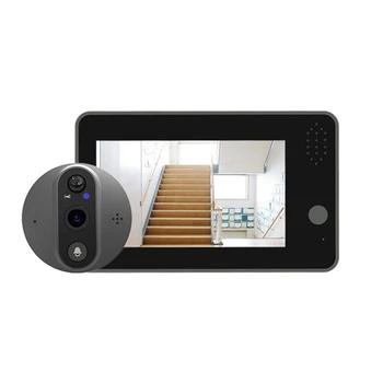 Tuya Smart 1080P Wifi Durų Bell Akutė Kamera Viewer Plastikas+Metalas Tuya Smart Durų Bell 4.3 FHD Vaizdo Doorbell